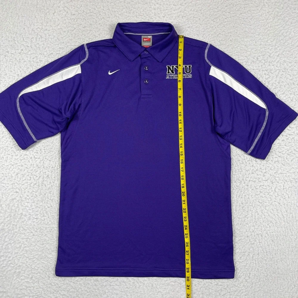 Nike NYU Athletics Polo Shirt Mens Medium Purple New York University Violets